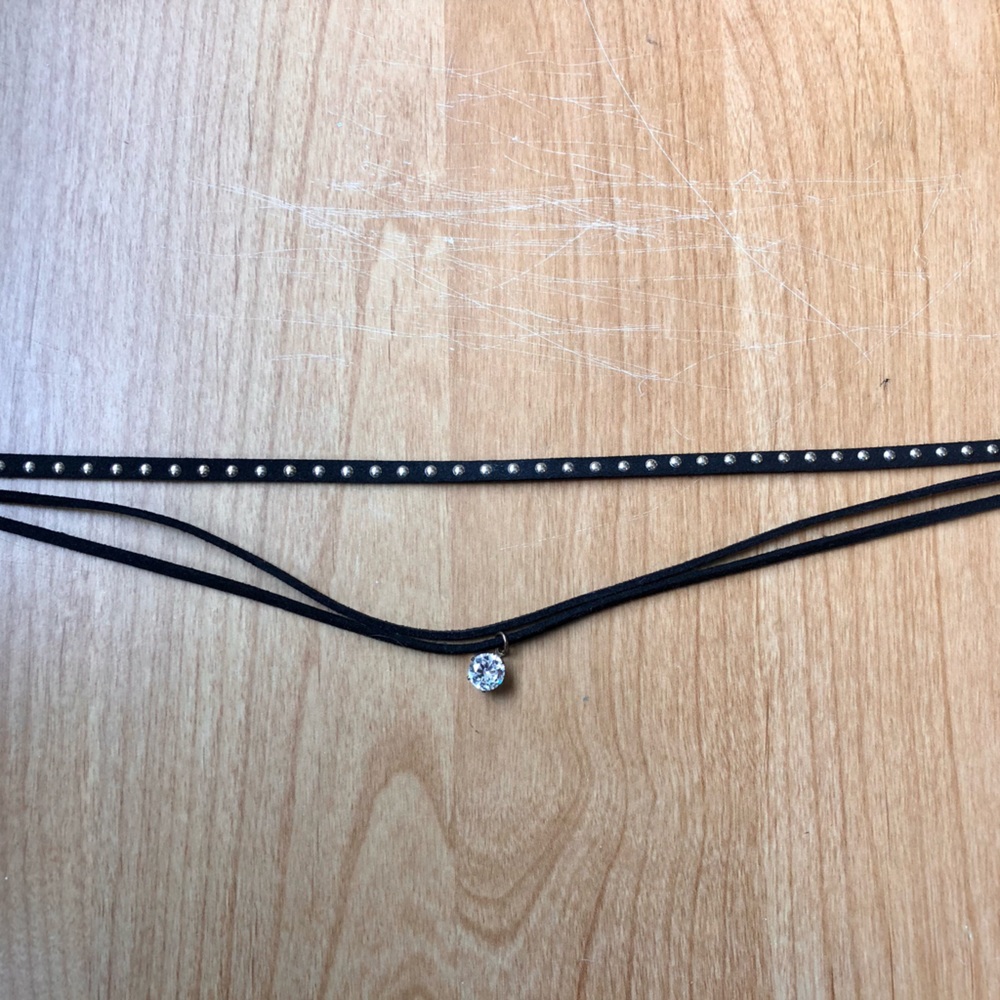 Three Layered Black and Gold Choker